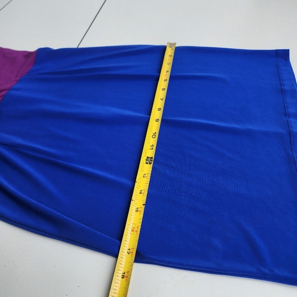 CALVIN KLEIN Sheath Dress Purple Black Blue Color Block Sleeveless Sletch Sz S - Picture 10 of 12